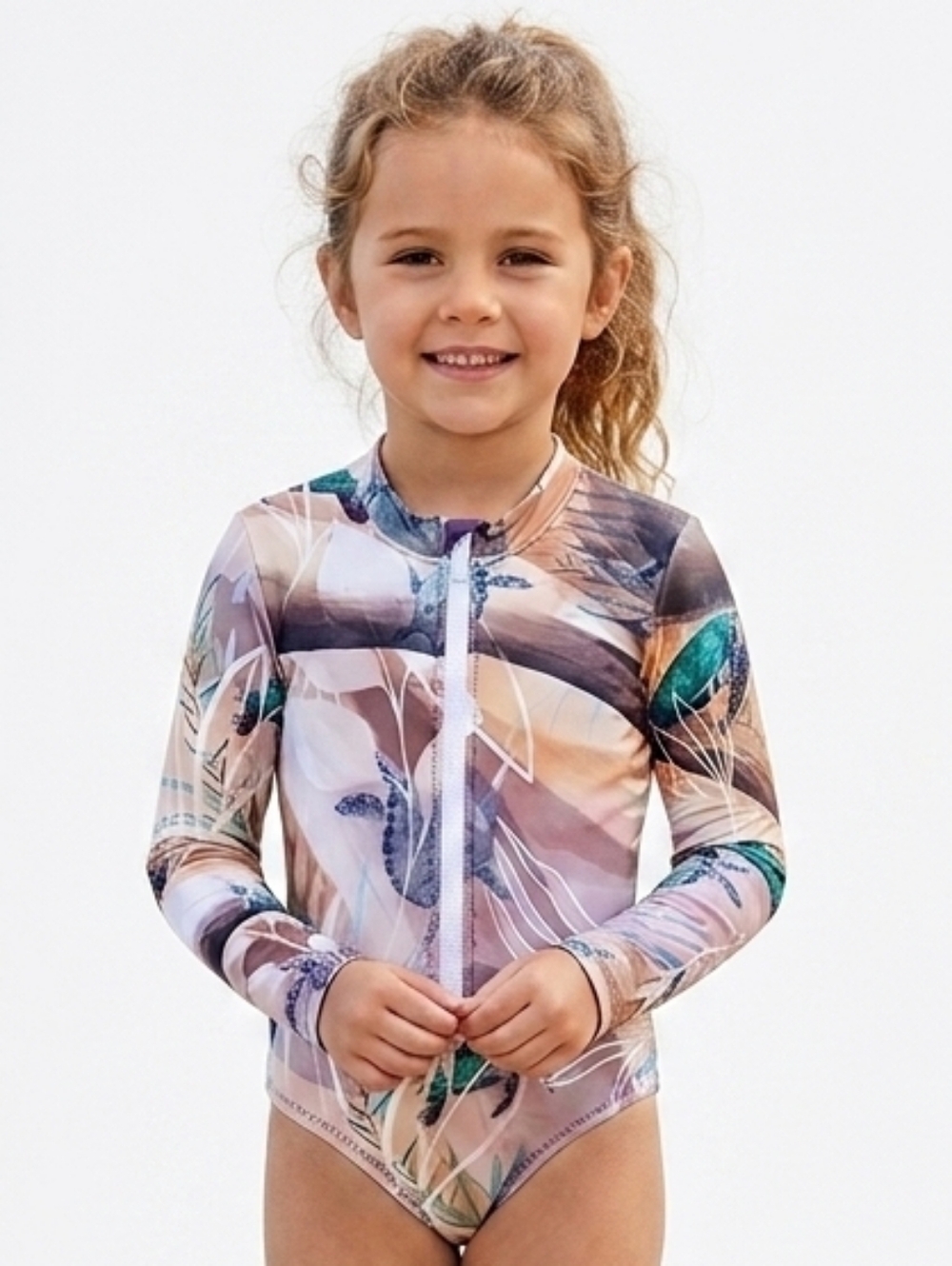 WET Swimwear Honu Dover Girl's Turtle Print Wetsuit UPF 50 Size 8Y